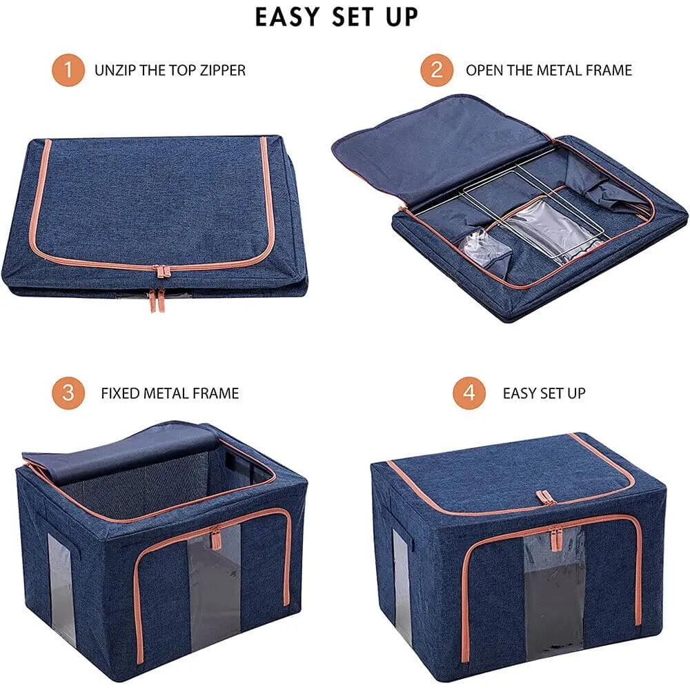 Oxford Cloth Steel Frame Storage Box for Clothing - SHOP FAST Oxford Cloth Steel Frame Storage Box for Clothing