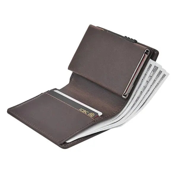 Men's Genuine Leather RFID Blocking Business Wallet SHOP FAST